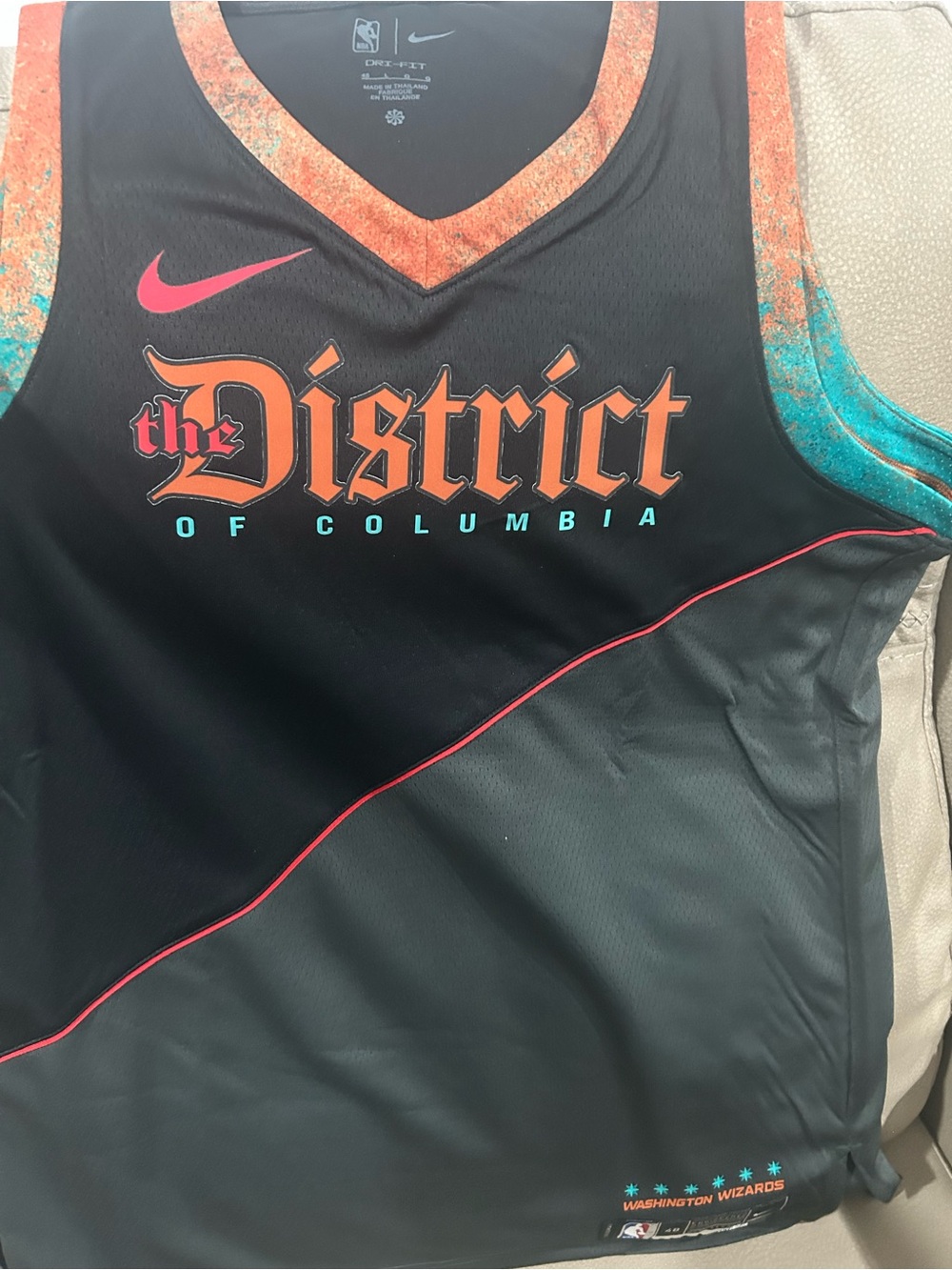 Nike Black Basketball Jersey with Orange Speckle Trim